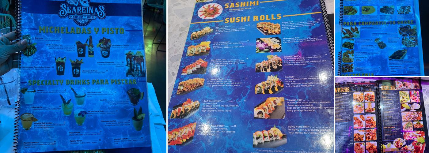 Seareinas Menu