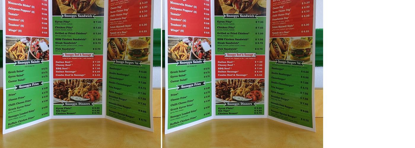 Snoopys Menu