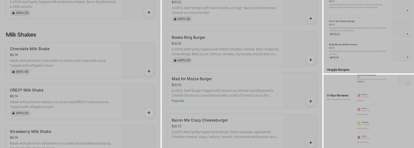 The burger den Menu