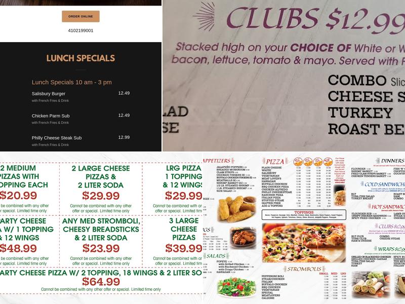 Salisbury Pizza Menu