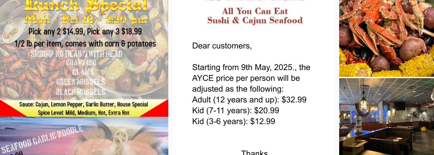 Rocking Crab Cajun Seafood & Bar Menu