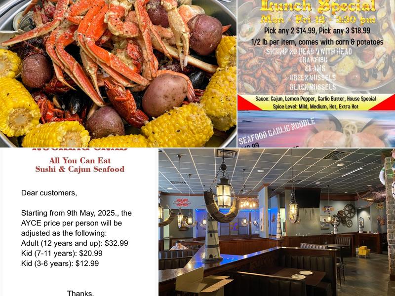 Rocking Crab Cajun Seafood & Bar Menu