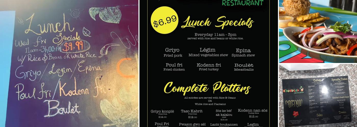 Choublak Restaurant Menu