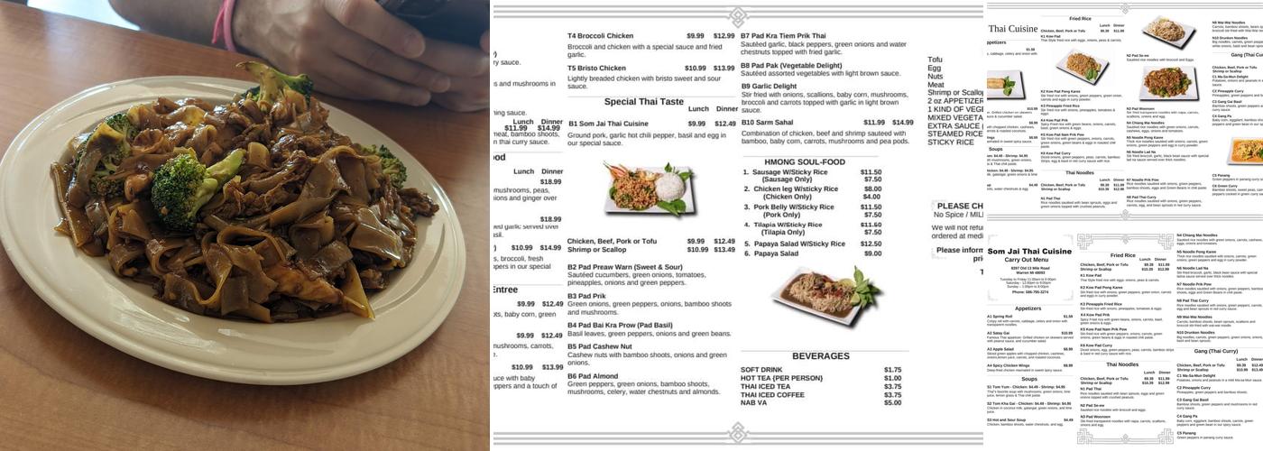 Som Jai Thai Cuisine Menu