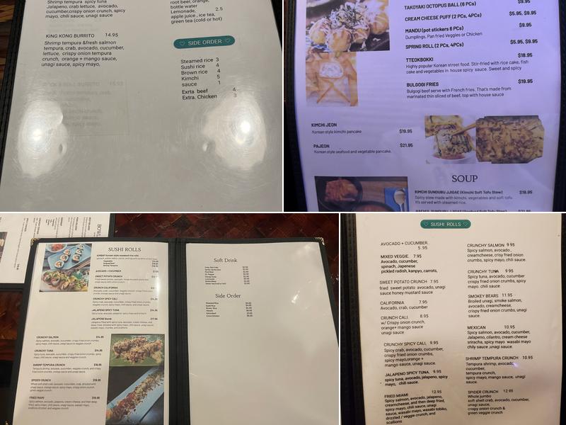 Kim’s Korean Cuisine & Sushi Menu