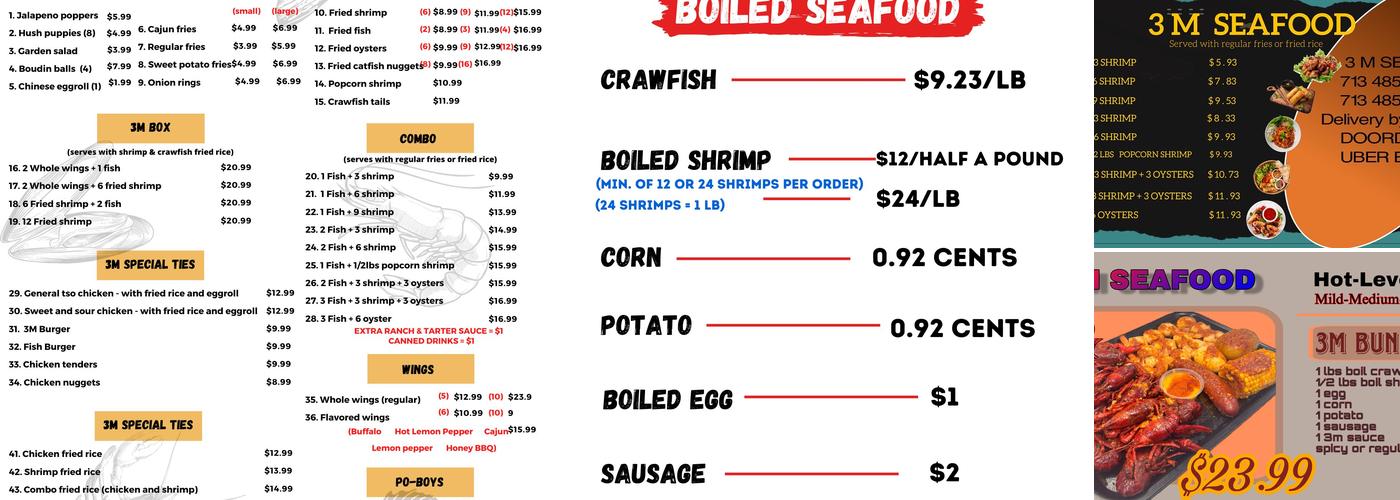 3M Seafood Menu
