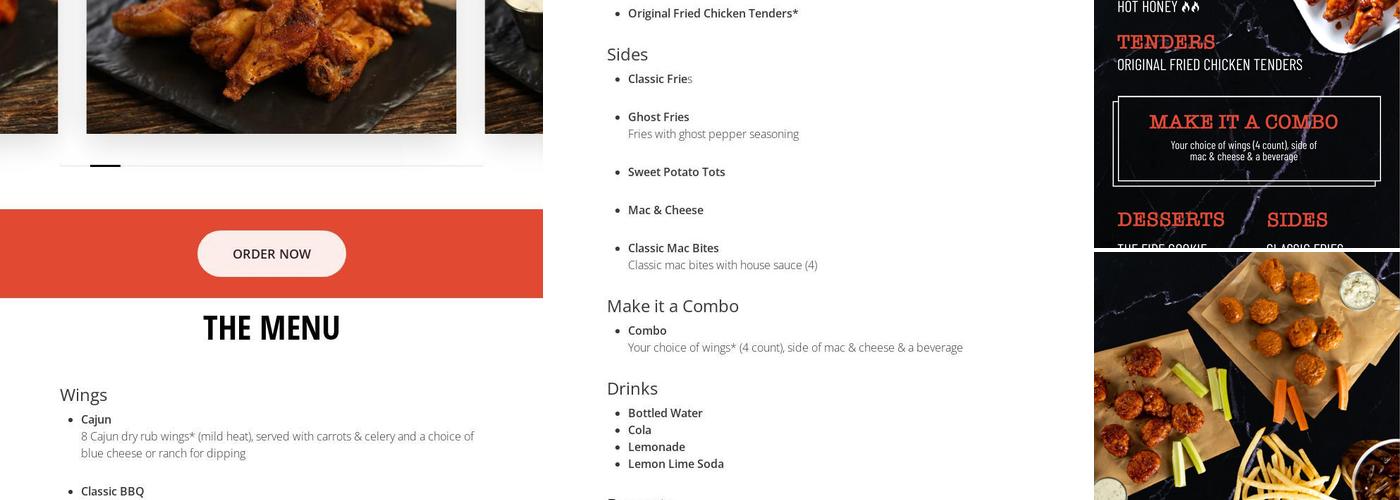 Firebelly Wings Menu