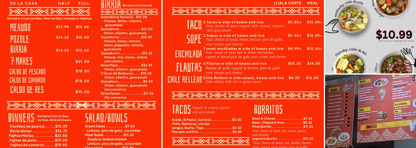 Don Chepe Restaurant Menu