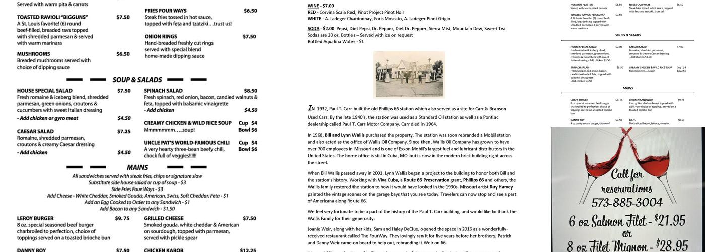 Weir on 66 Menu