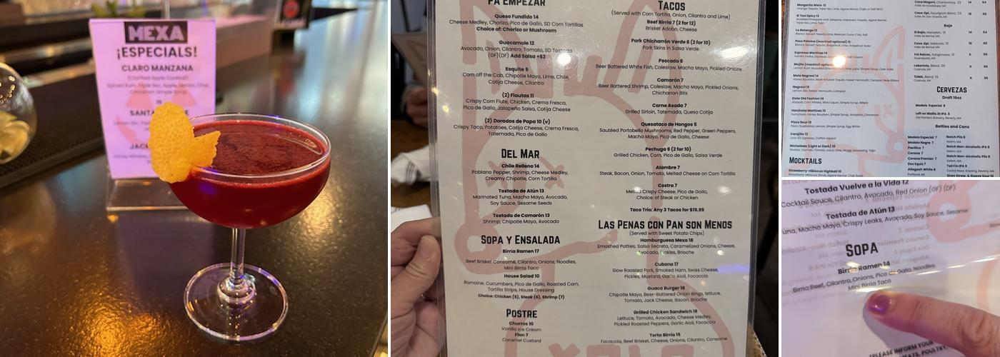 MEXA Menu