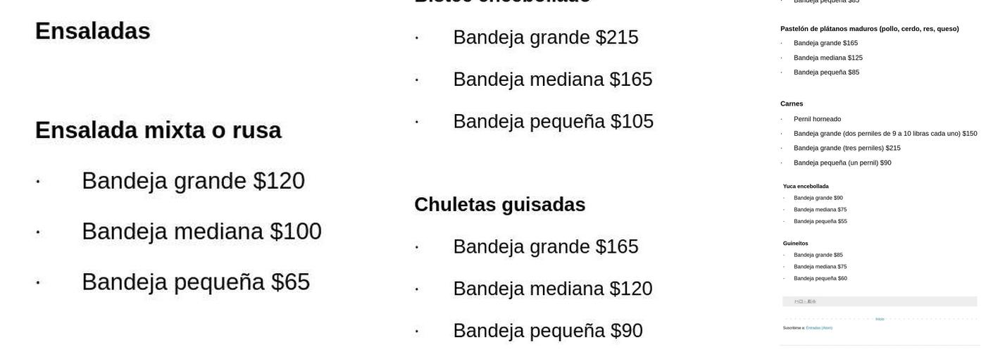 Picadera dominicana el Bronx Menu