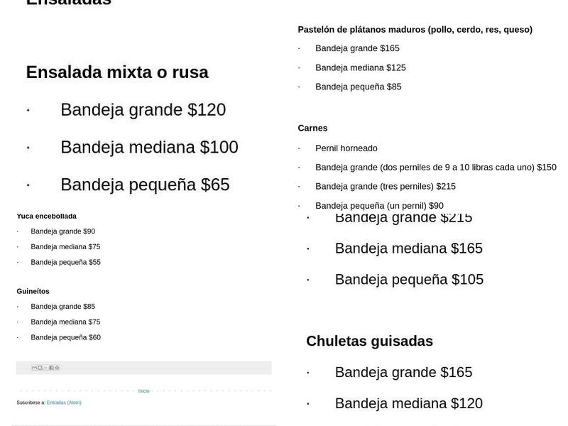 Picadera dominicana el Bronx Menu