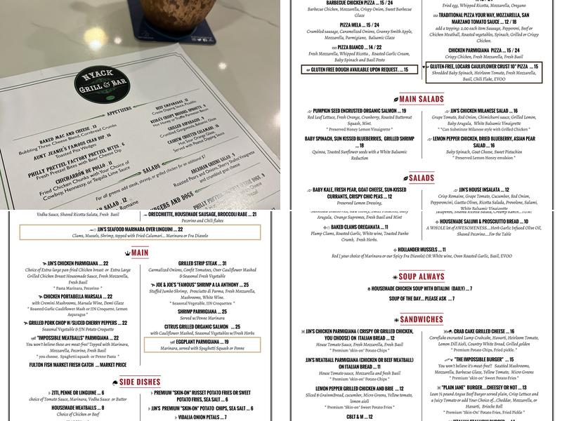 Nyack Grill & Bar Menu