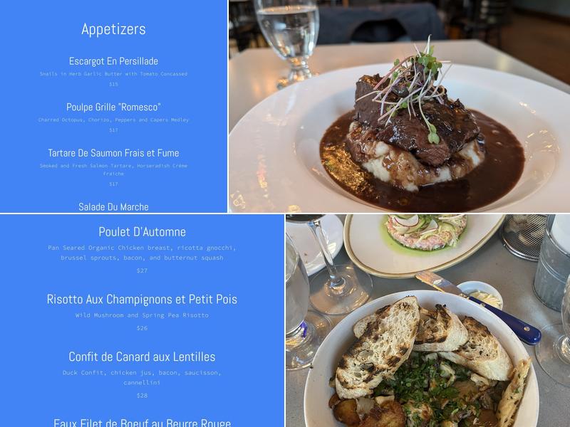 Brigitte Bistro Menu