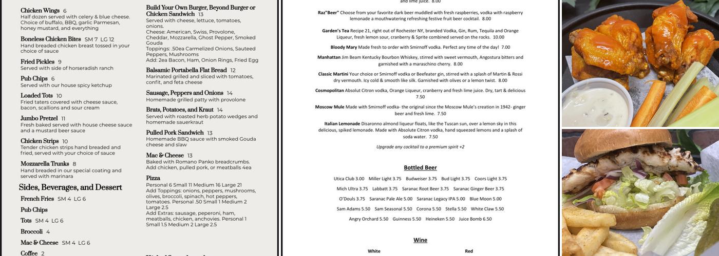 Beer Garden Menu