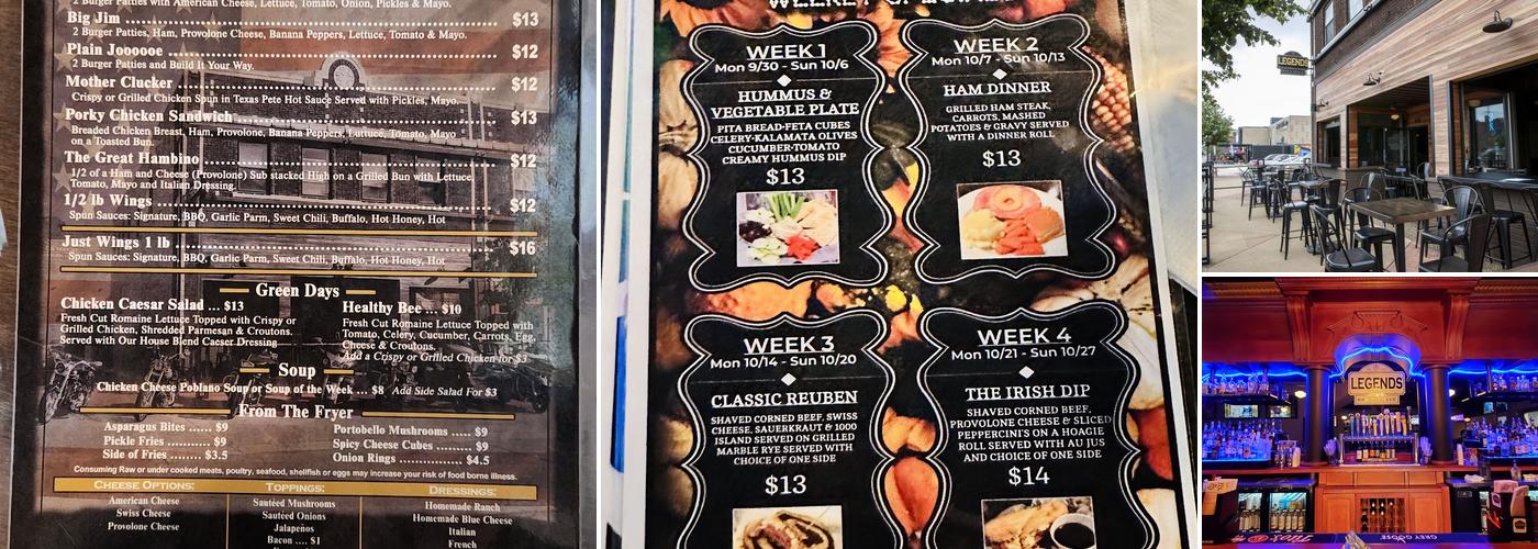 Legends Bar & Grille Menu