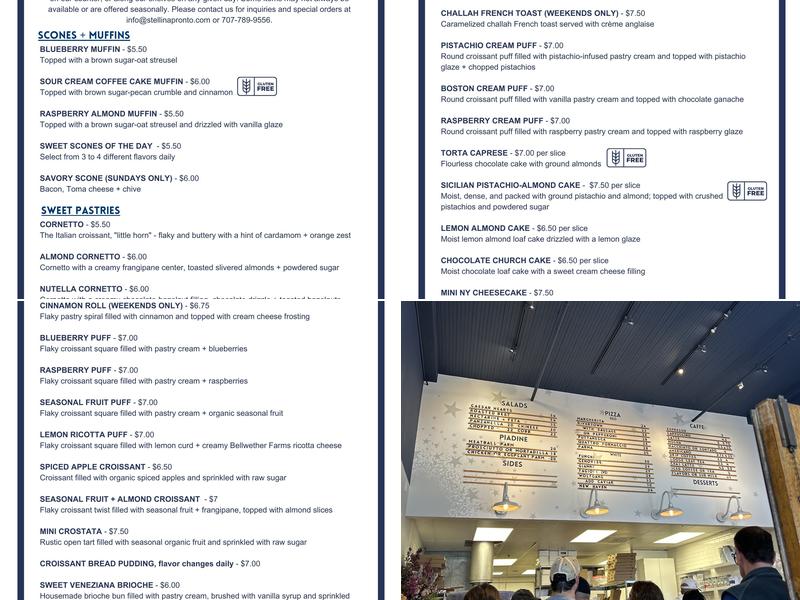 Stellina Pronto Menu