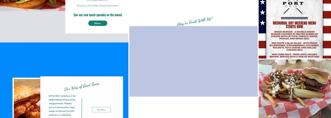 Port Grill Menu