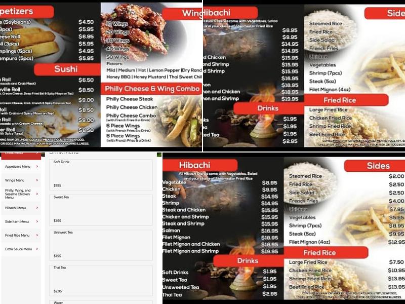 FUSION EXPRESS Menu