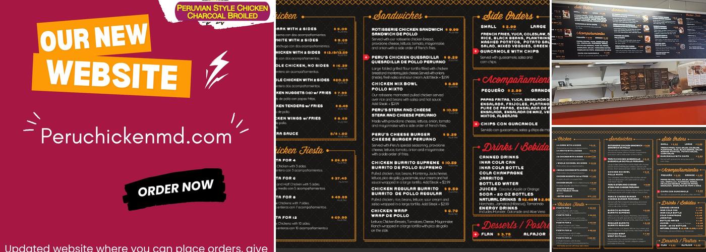 Peru's Chicken II Menu