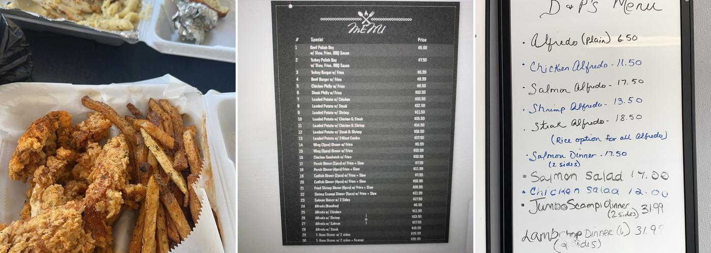 D & P’S Kitchen Menu