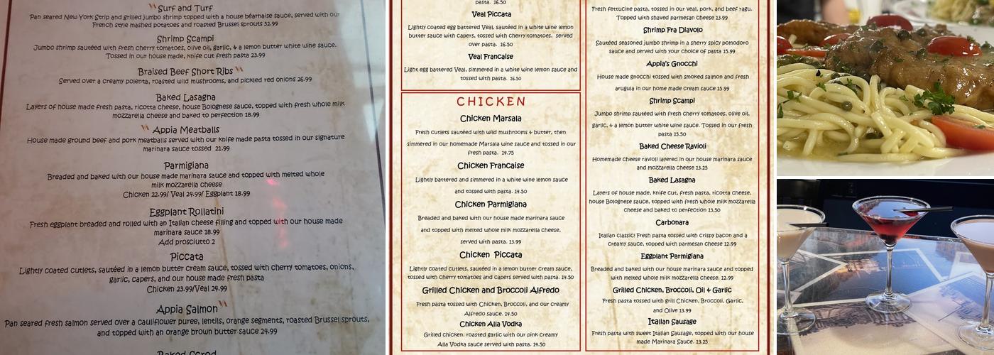Via Appia Ristorante Menu