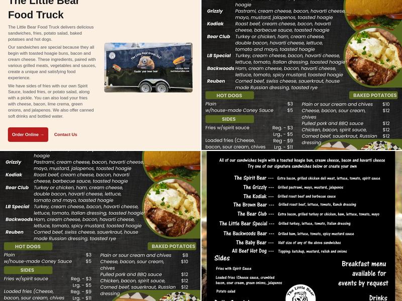 The Little Bear Group Menu