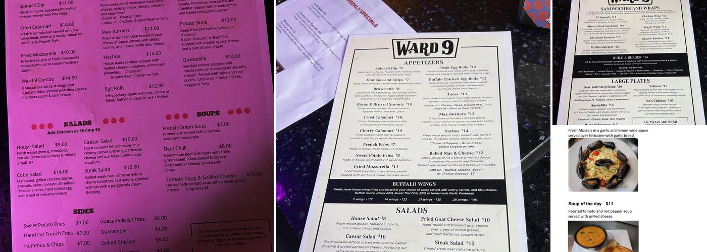 Ward 9 Menu