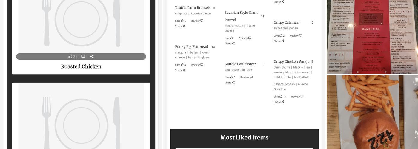 122 Elm St Tavern Menu