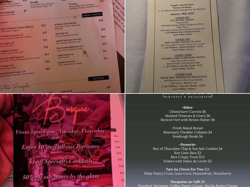 Restaurant Basque Menu