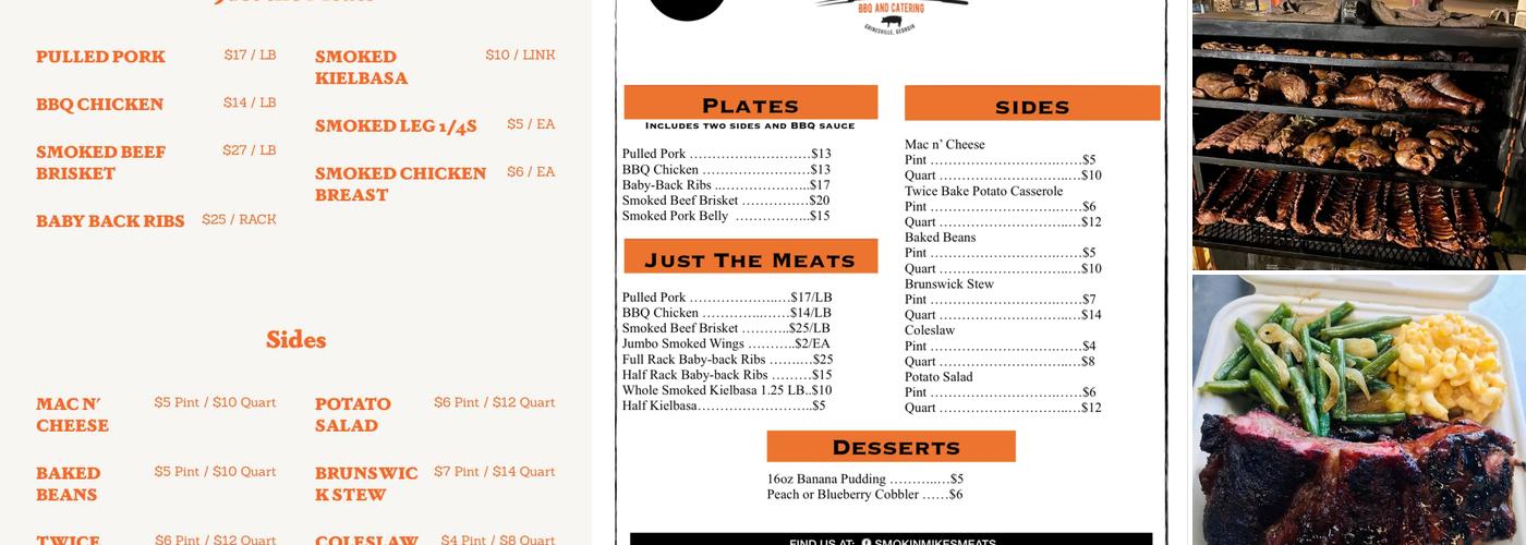 Smokin' Mike's Meats Menu