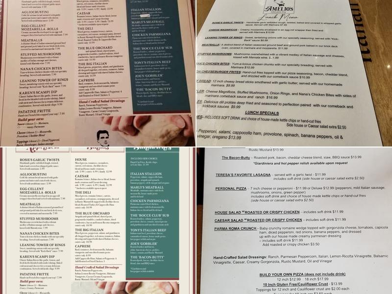 Amelio's Pizzeria Menu