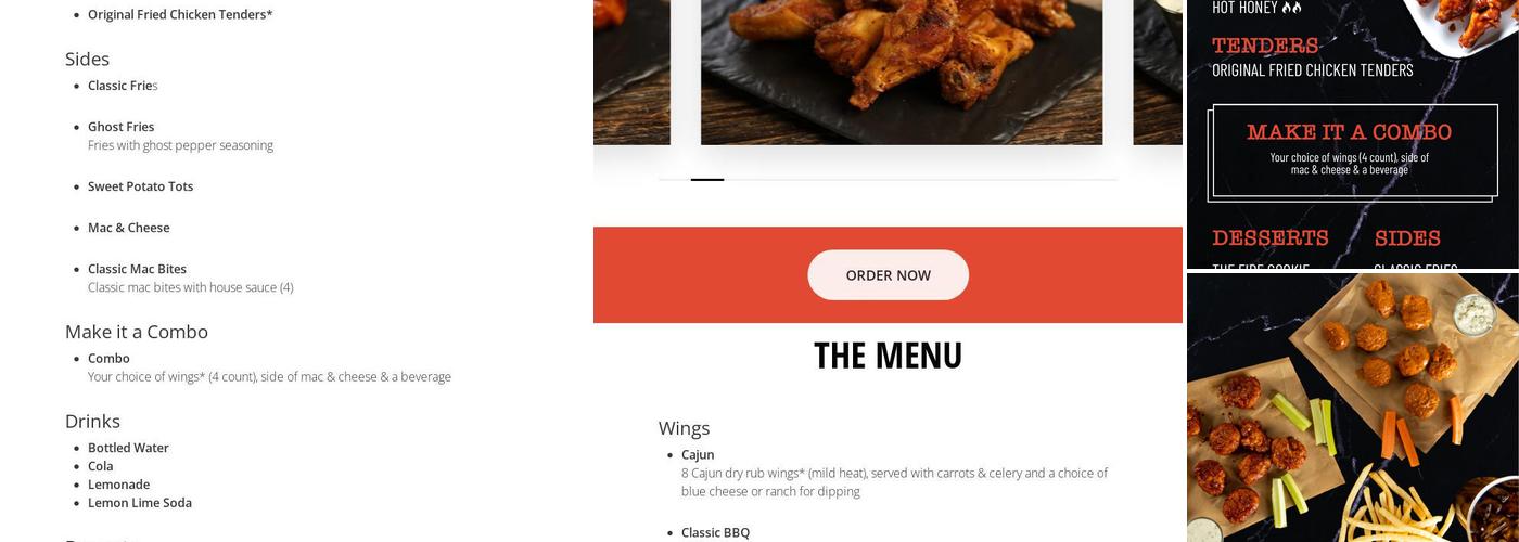 Firebelly Wings Menu
