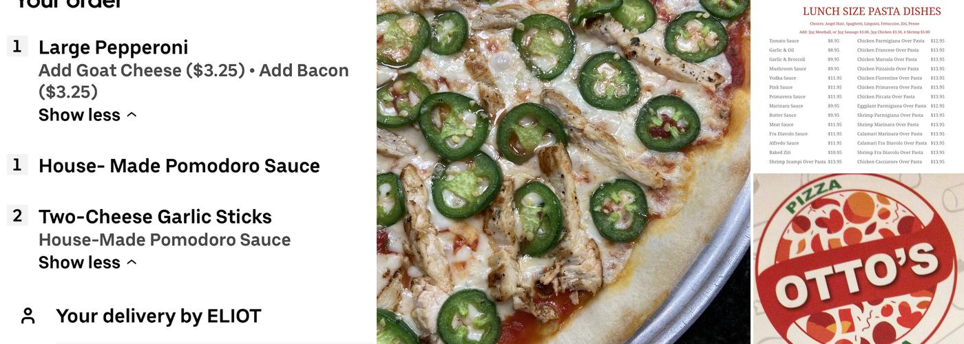 Otto's Pizza & Pasta Menu