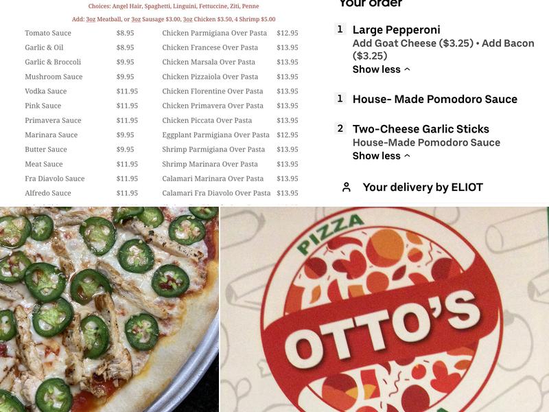 Otto's Pizza & Pasta Menu