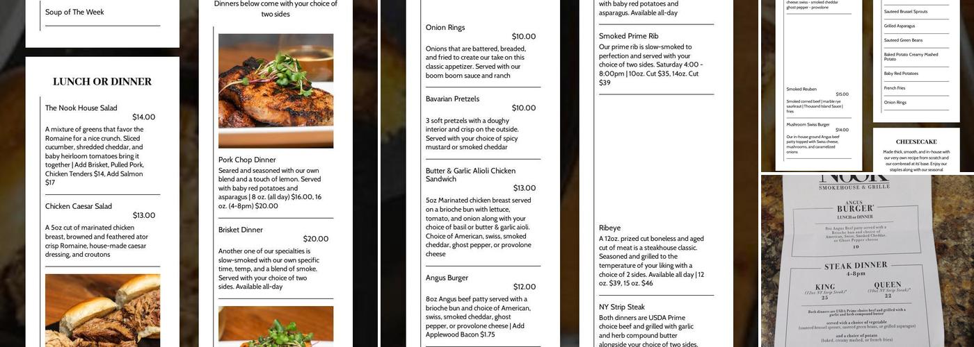 The Nook Menu