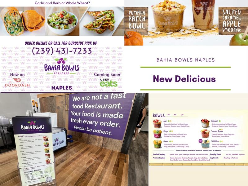 Bahia Bowls Naples Menu