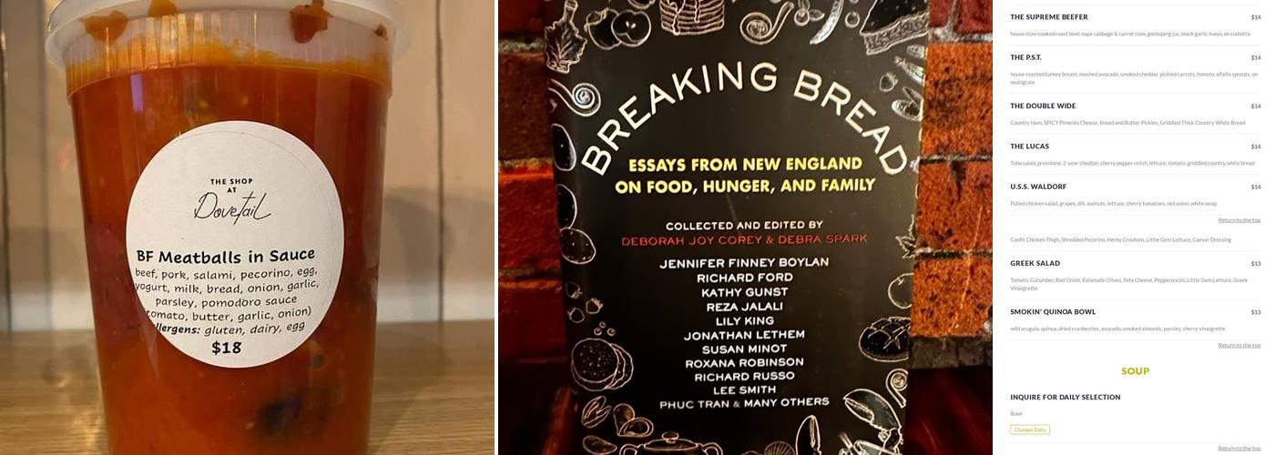 The Shop at Dovetail Menu