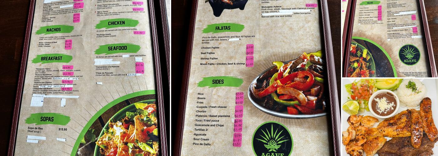Agave Bar Restaurant Menu