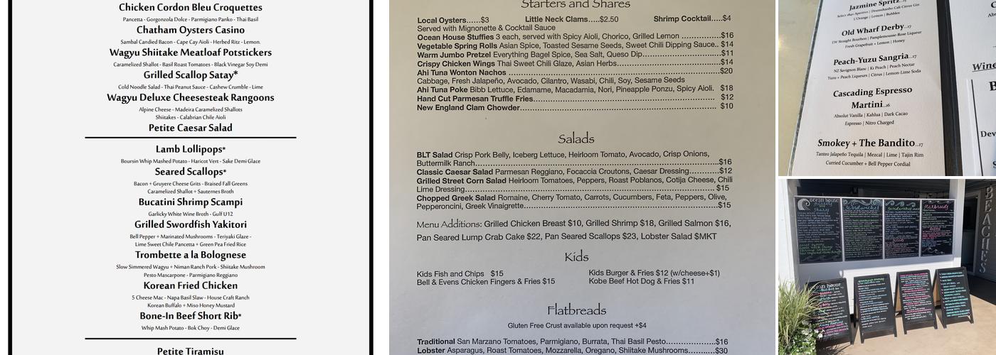 Three Seasons Resort Menu