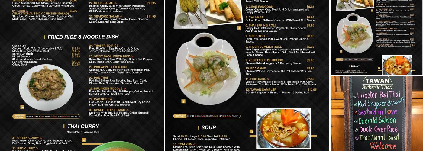 Tawan Thai Restaurant Menu