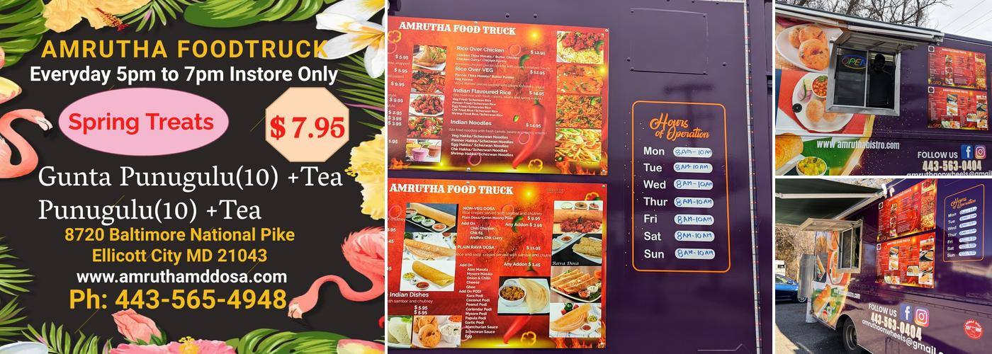 Amrutha Food Truck Menu