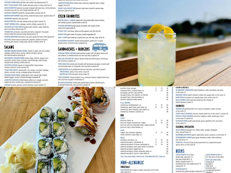 Cisco Brewers Kitchen & Bar Menu