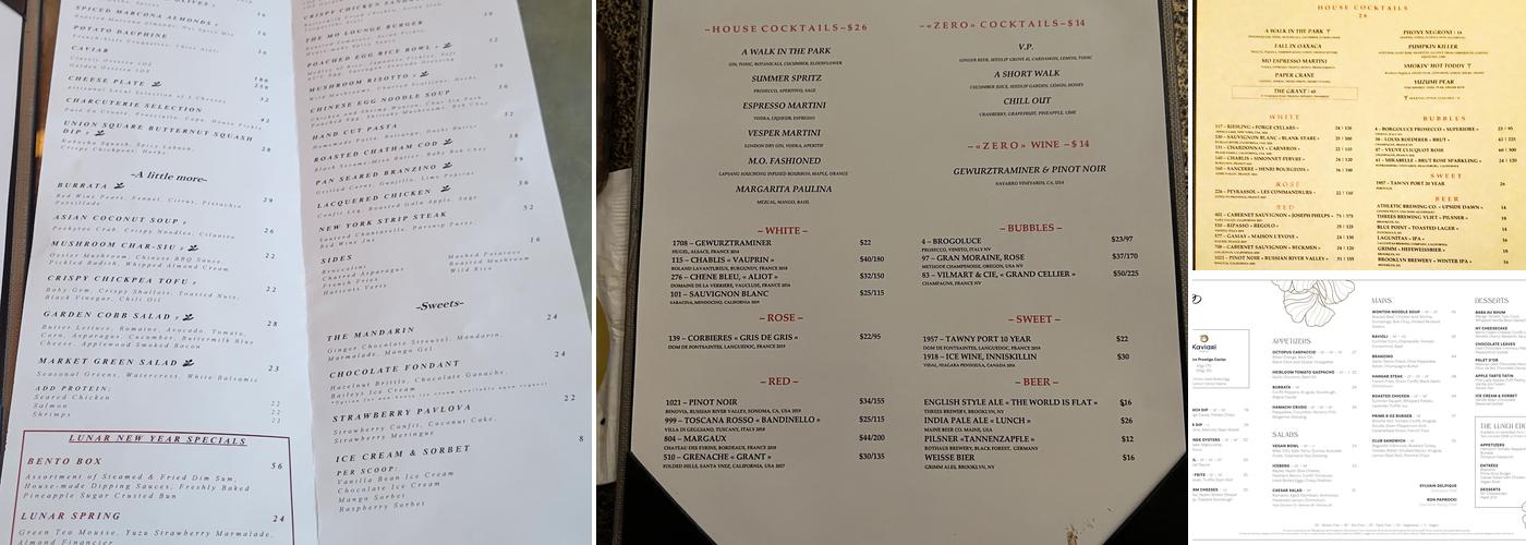 MO Lounge Menu