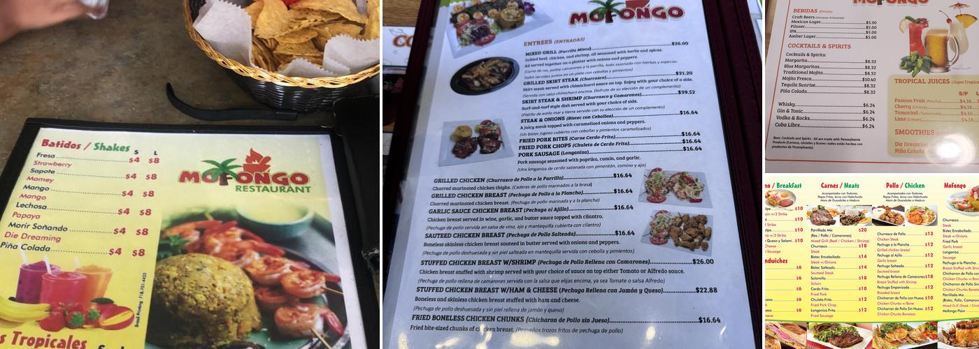 Mofongo Restaurant Menu