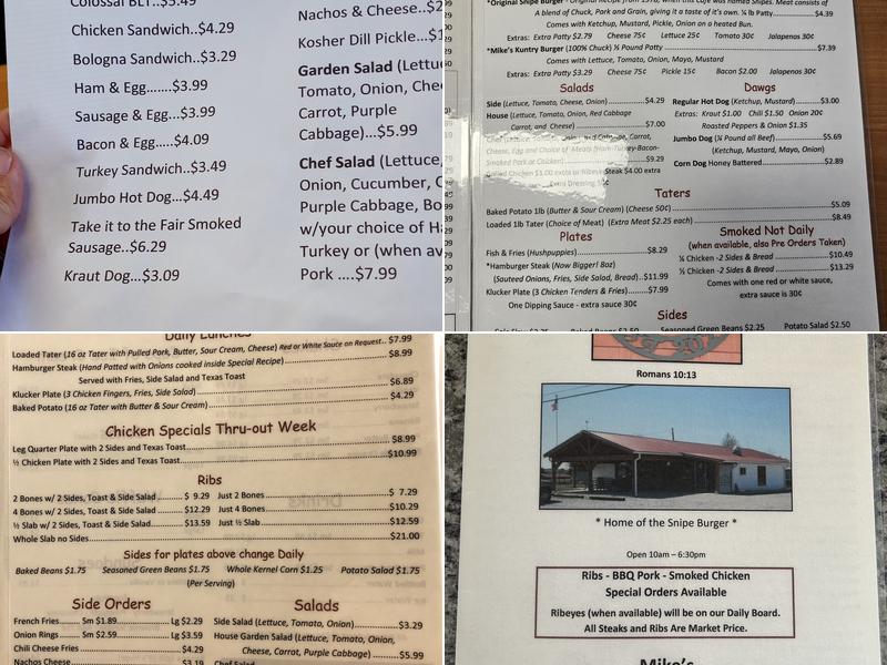 Mike’s Cafe Menu