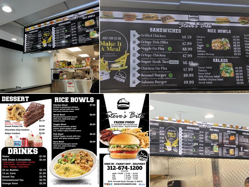 Steve's Bite Menu