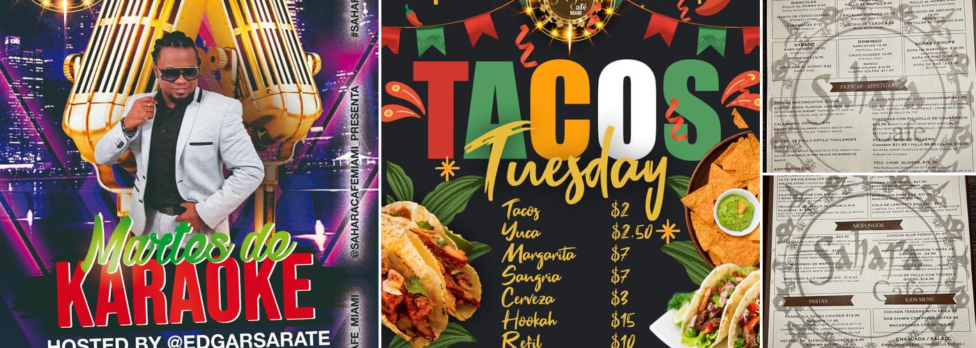 Sahara Cafe Miami Menu