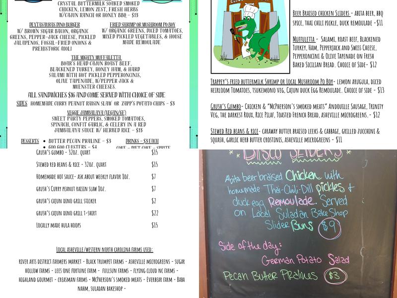 🦖 Grush's Cajun Dino Grill 🦖 Menu