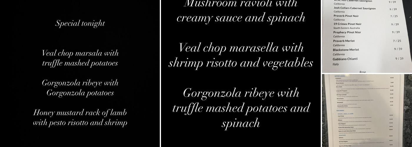 Milano Restaurant Menu